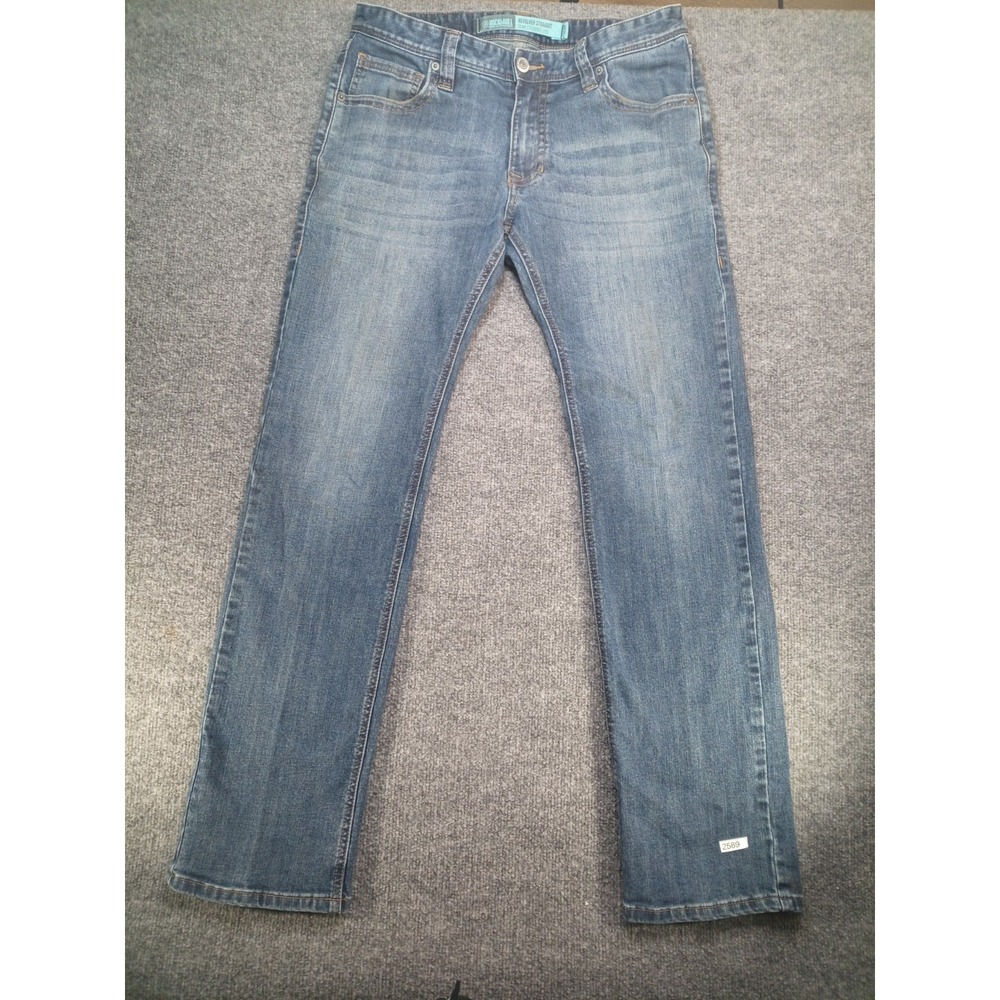 Rock & Roll Denim Revolver Straight Jeans Mens Blue Slim Straight Western Cowboy